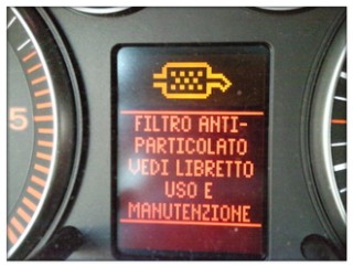 Spia malfunzionamento filtro antiparticolato FAP DPF